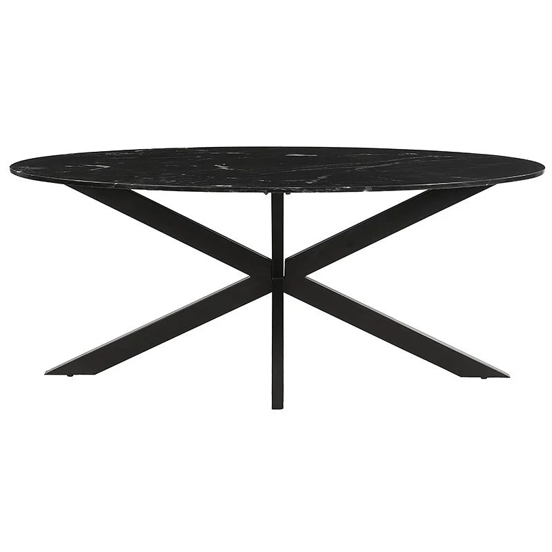 Table avec Plateau en Marbre Authentique Noir "CASANO"