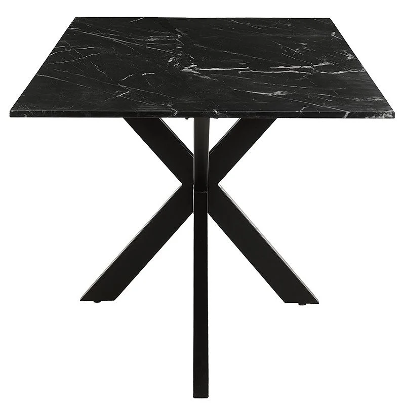 Table avec Plateau en Marbre Authentique Noir "CASANO"