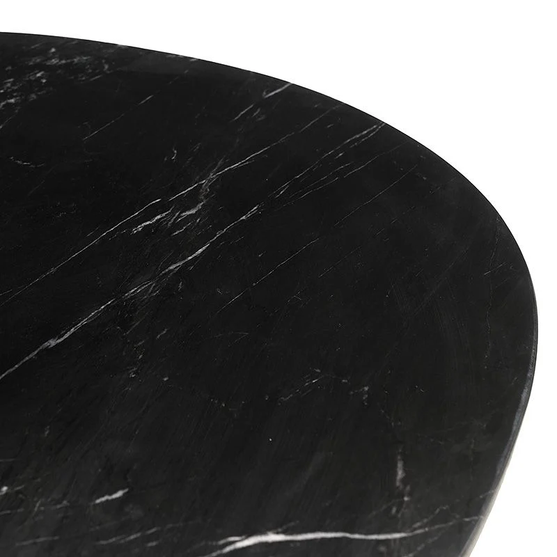 Table avec Plateau en Marbre Authentique Noir "CASANO"