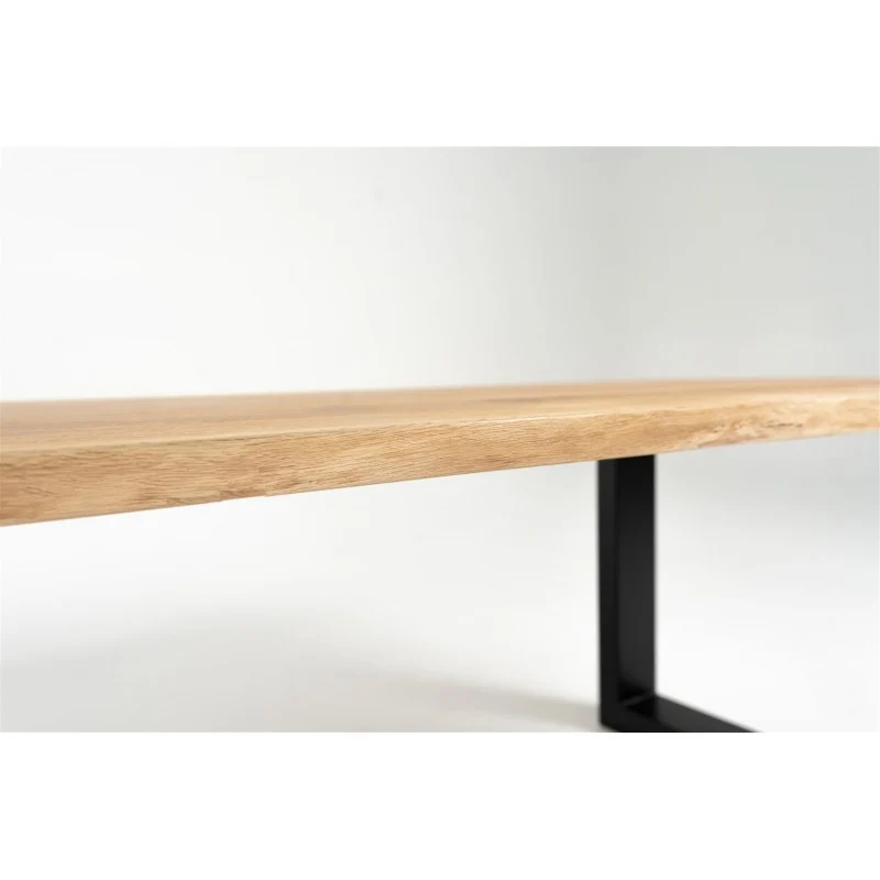 Table en Chêne Massif sur mesure "PONZA" et Pieds U en Métal Noir