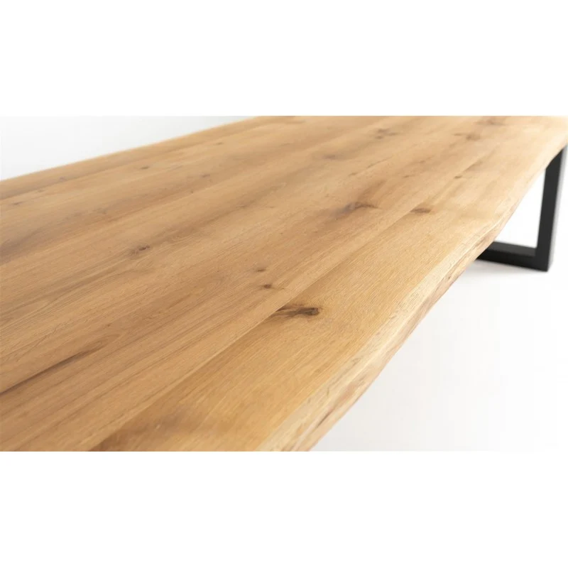 Table en Chêne Massif sur mesure "PONZA" et Pieds U en Métal Noir