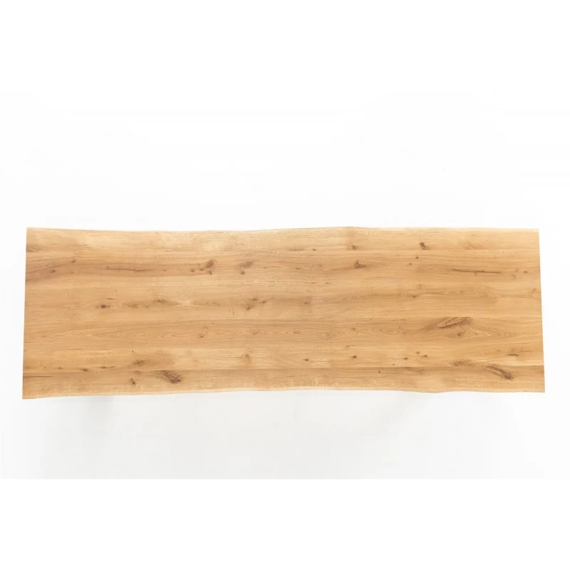 Table en Chêne Massif sur mesure "PONZA" et Pieds U en Métal Noir