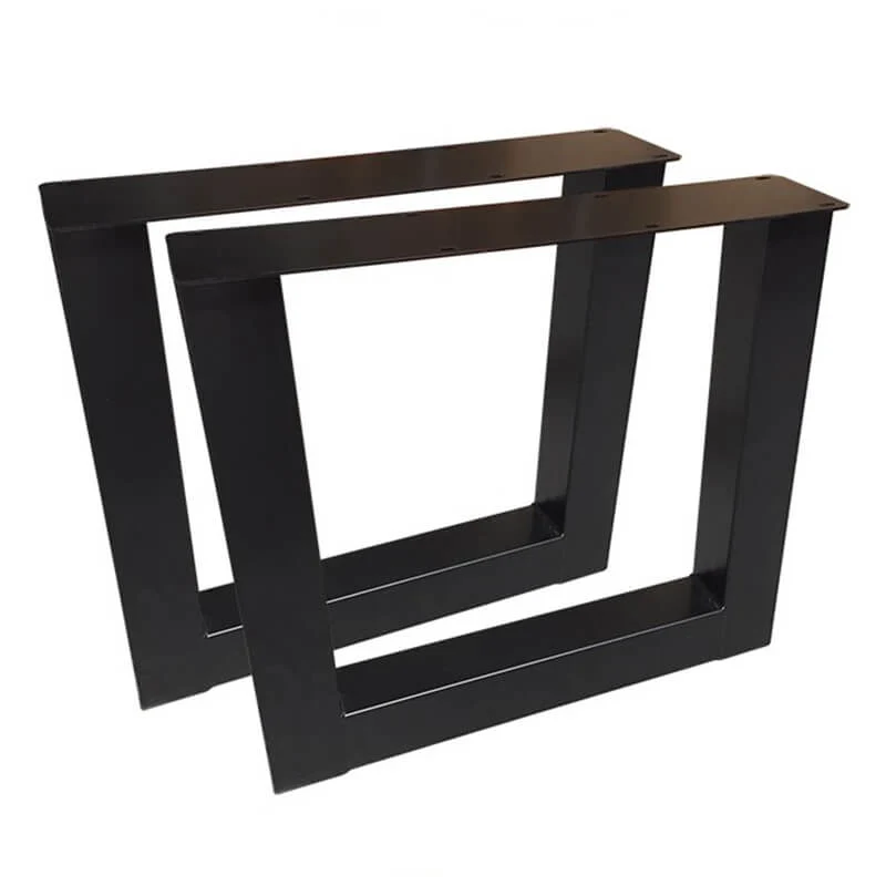 Lot de 2 Pieds de Table "Forme U" en Métal Noir Mat