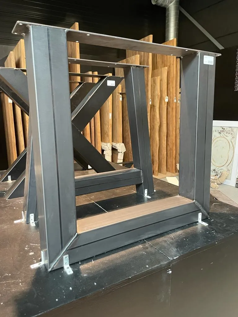 Lot de 2 Pieds de Table "Forme U" en Métal Noir Mat