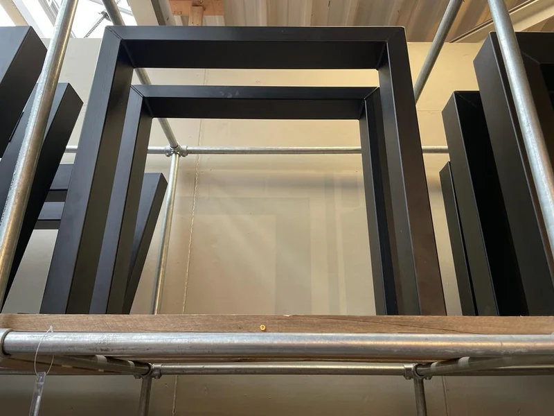 Lot de 2 Pieds de Table "Forme U" en Métal Noir Mat