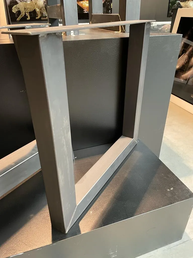 Lot de 2 Pieds de Table "Forme U" en Métal Noir Mat