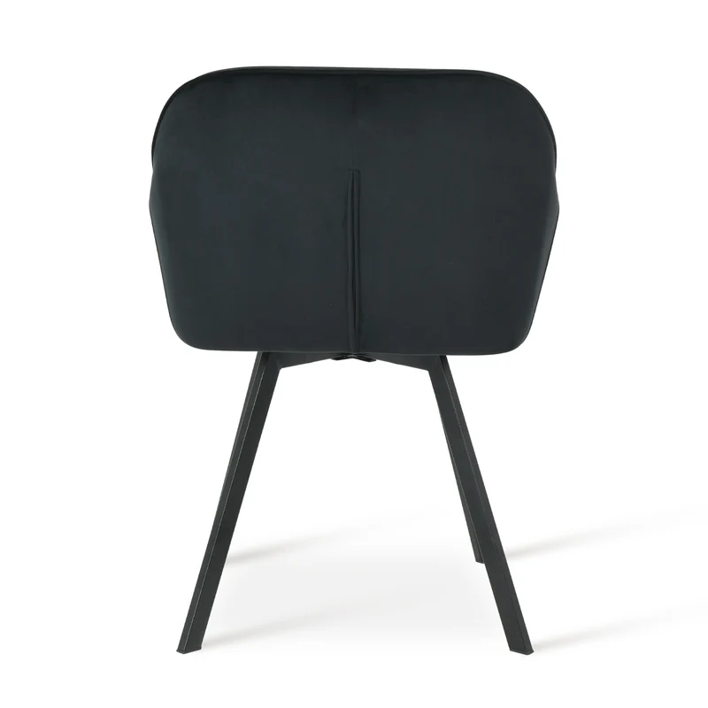 Fauteuil salle à manger en velours épais rembourré pivotant à 360° Keaton [Lot de 2] [Velours]