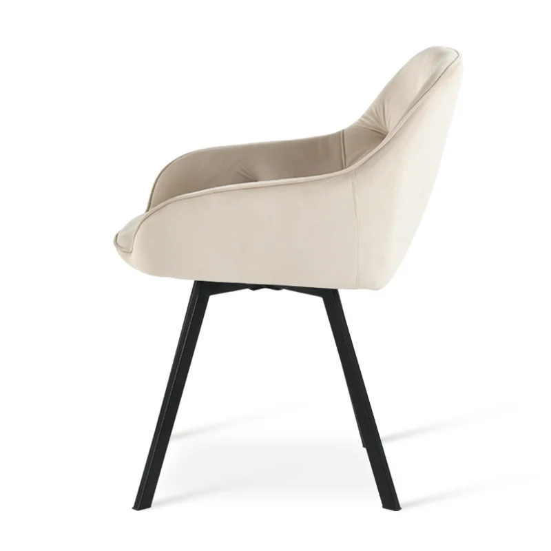 Fauteuil salle à manger en velours épais rembourré pivotant à 360° Keaton [Lot de 2] [Velours]