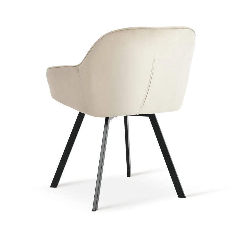 Fauteuil salle à manger en velours épais rembourré pivotant à 360° Keaton [Lot de 2] [Velours]