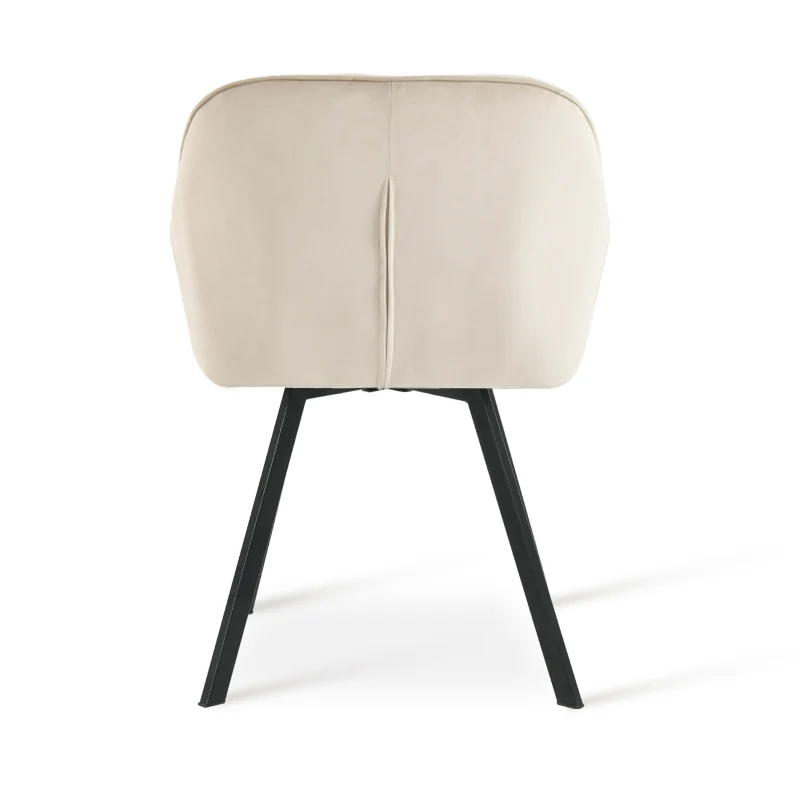 Fauteuil salle à manger en velours épais rembourré pivotant à 360° Keaton [Lot de 2] [Velours]