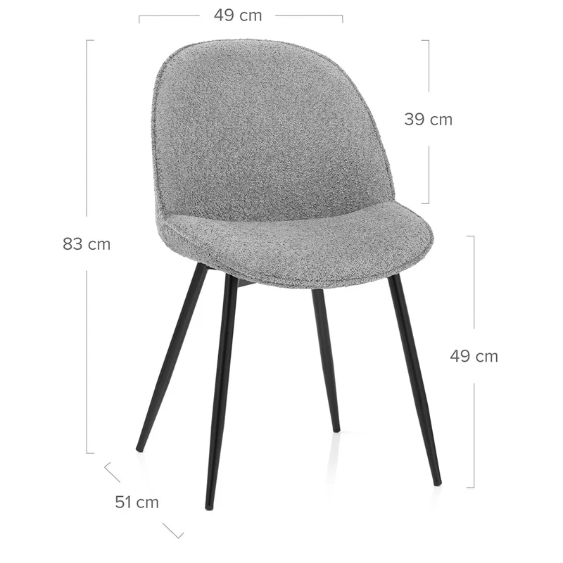 Chaise Tissu - Mia Gris