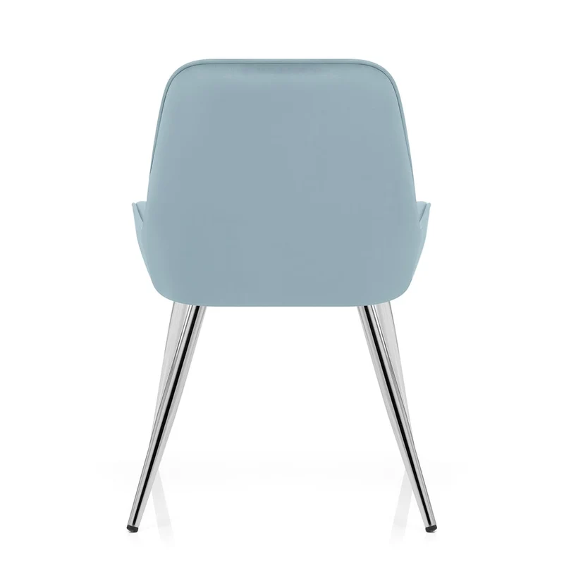 Chaise Chrome Velours - Mustang Bleu