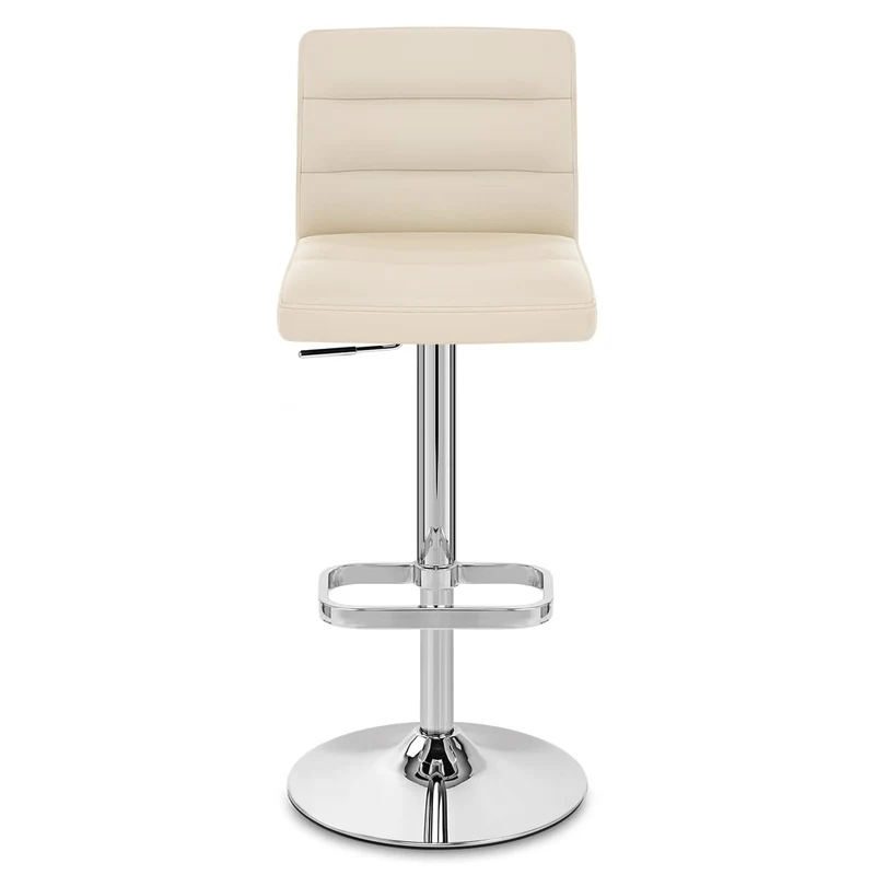 Chaise de Bar Faux Cuir Chrome - Lush Crème