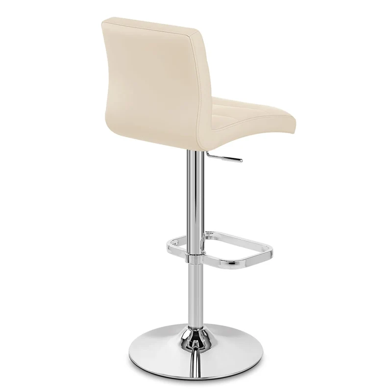 Chaise de Bar Faux Cuir Chrome - Lush Crème