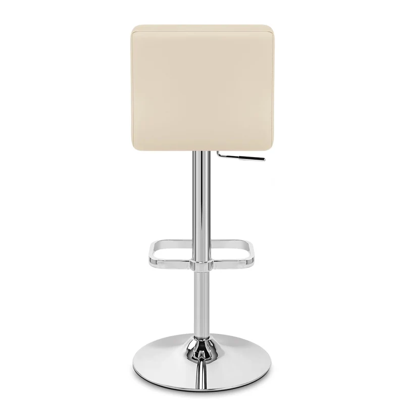 Chaise de Bar Faux Cuir Chrome - Lush Crème
