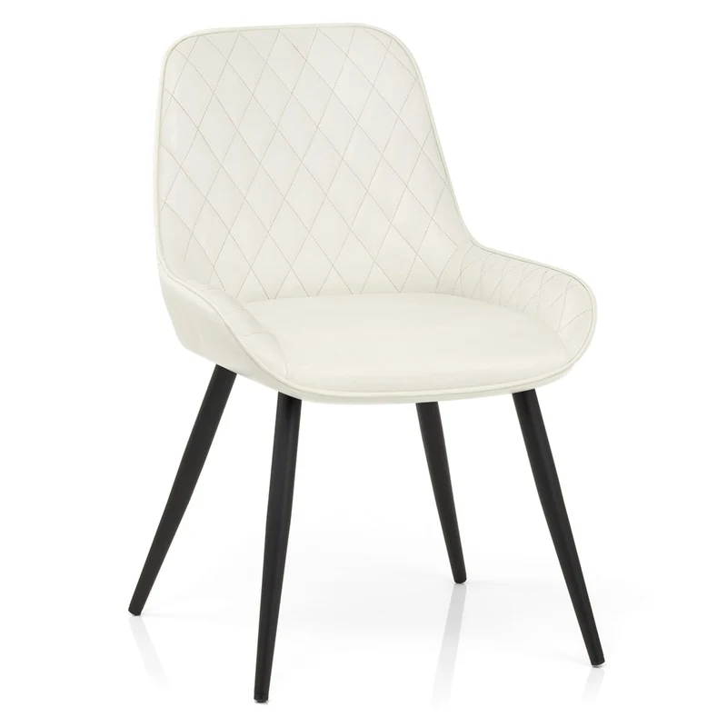 Chaise Faux Cuir Antique - Lincoln Crème