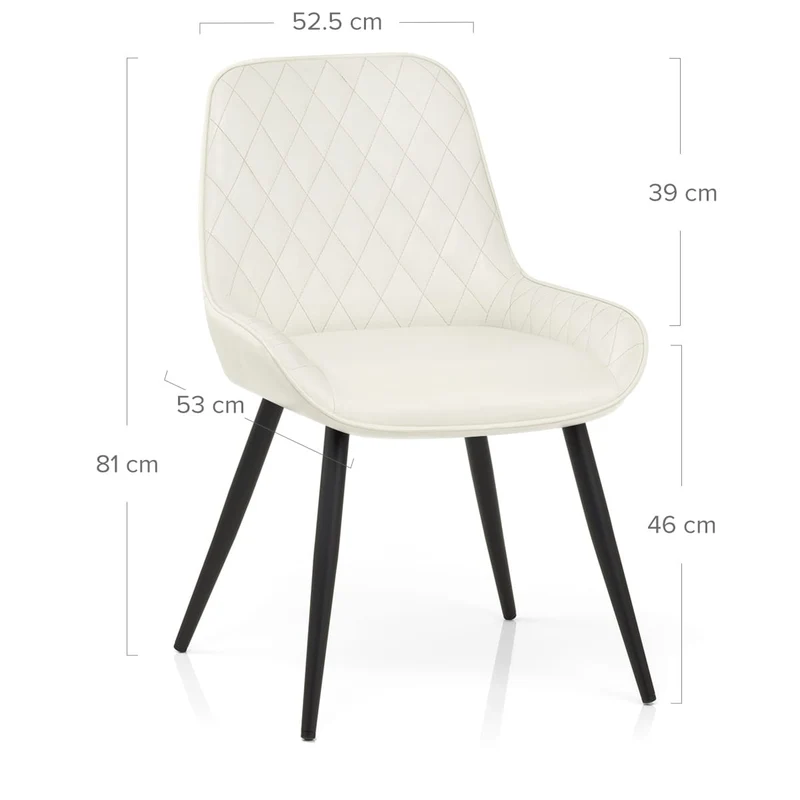 Chaise Faux Cuir Antique - Lincoln Crème