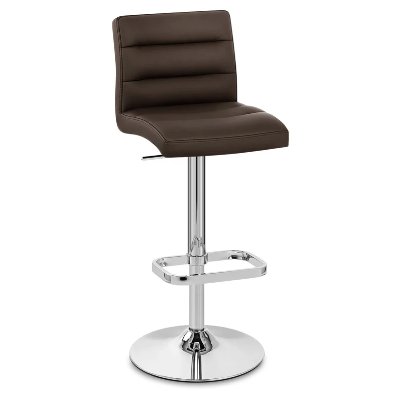 Chaise de Bar Faux Cuir Chrome - Lush Marron