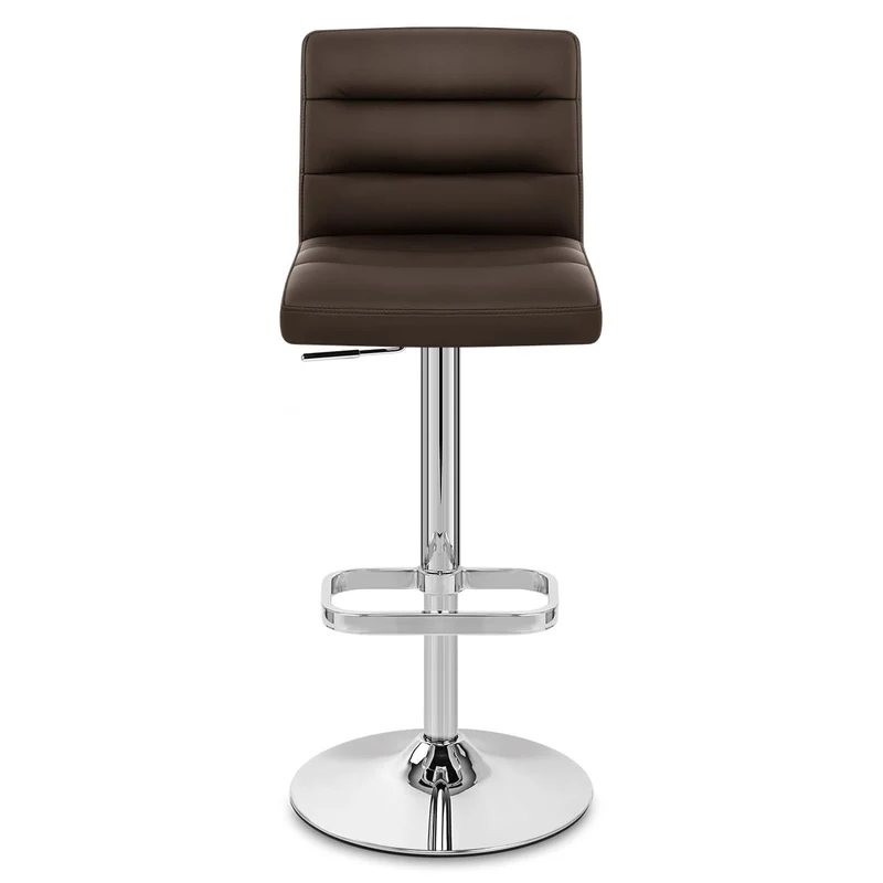 Chaise de Bar Faux Cuir Chrome - Lush Marron