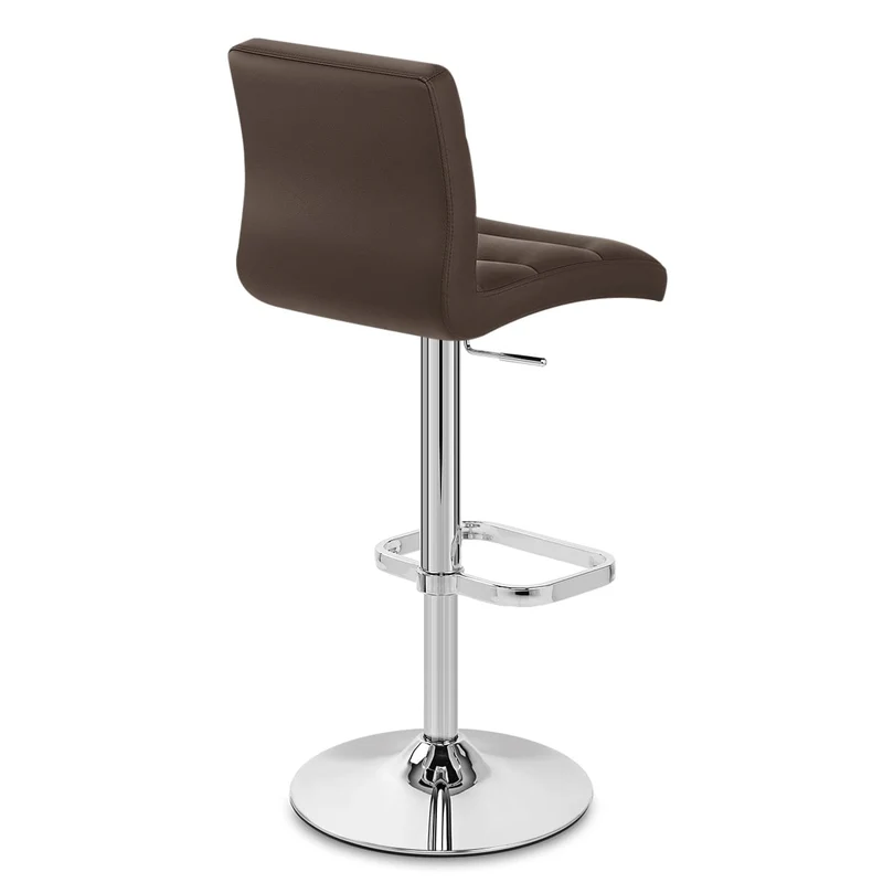 Chaise de Bar Faux Cuir Chrome - Lush Marron