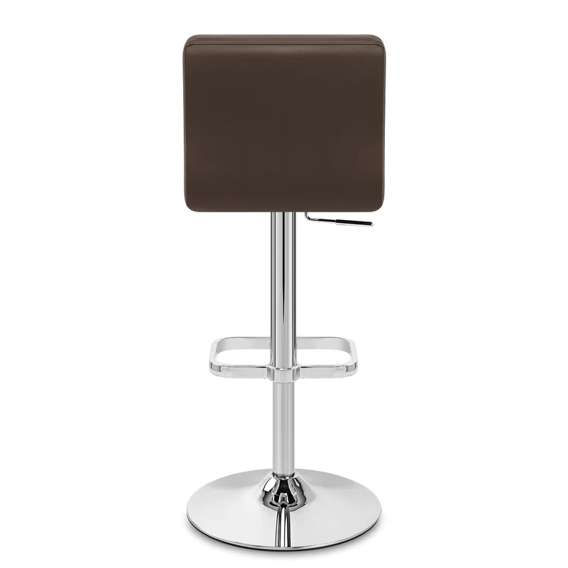 Chaise de Bar Faux Cuir Chrome - Lush Marron