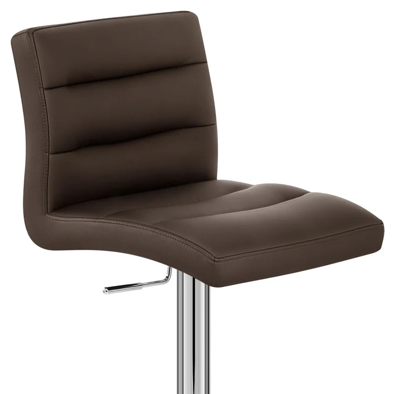 Chaise de Bar Faux Cuir Chrome - Lush Marron