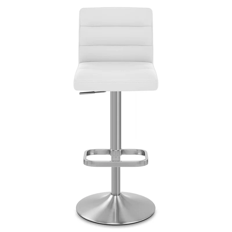 Chaise de Bar Faux Cuir Chrome Brossé - Lush Blanc