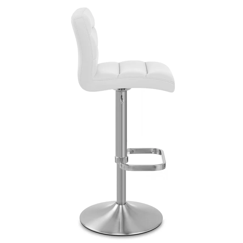 Chaise de Bar Faux Cuir Chrome Brossé - Lush Blanc