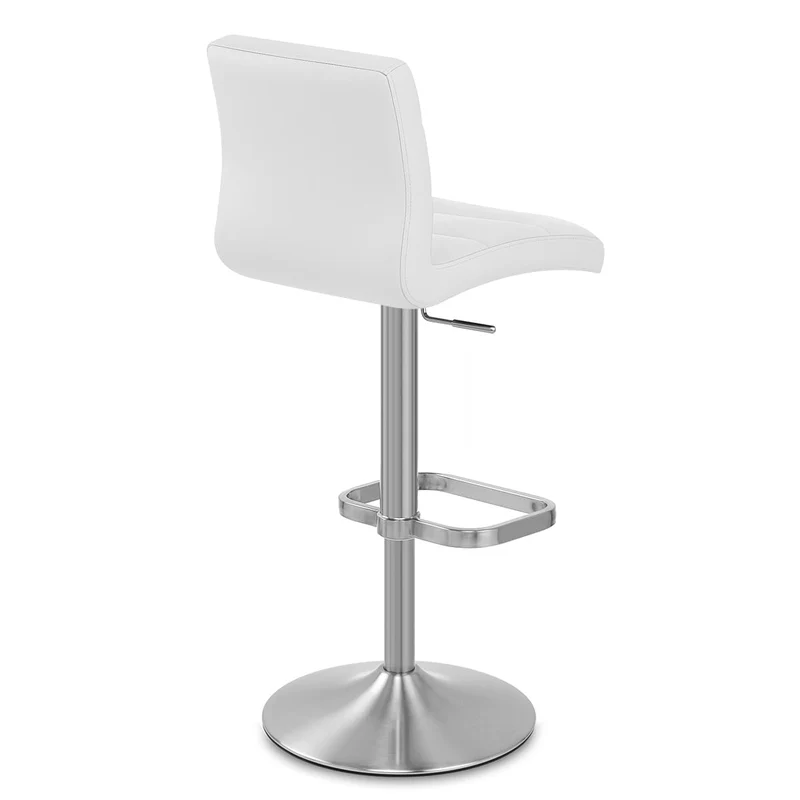 Chaise de Bar Faux Cuir Chrome Brossé - Lush Blanc