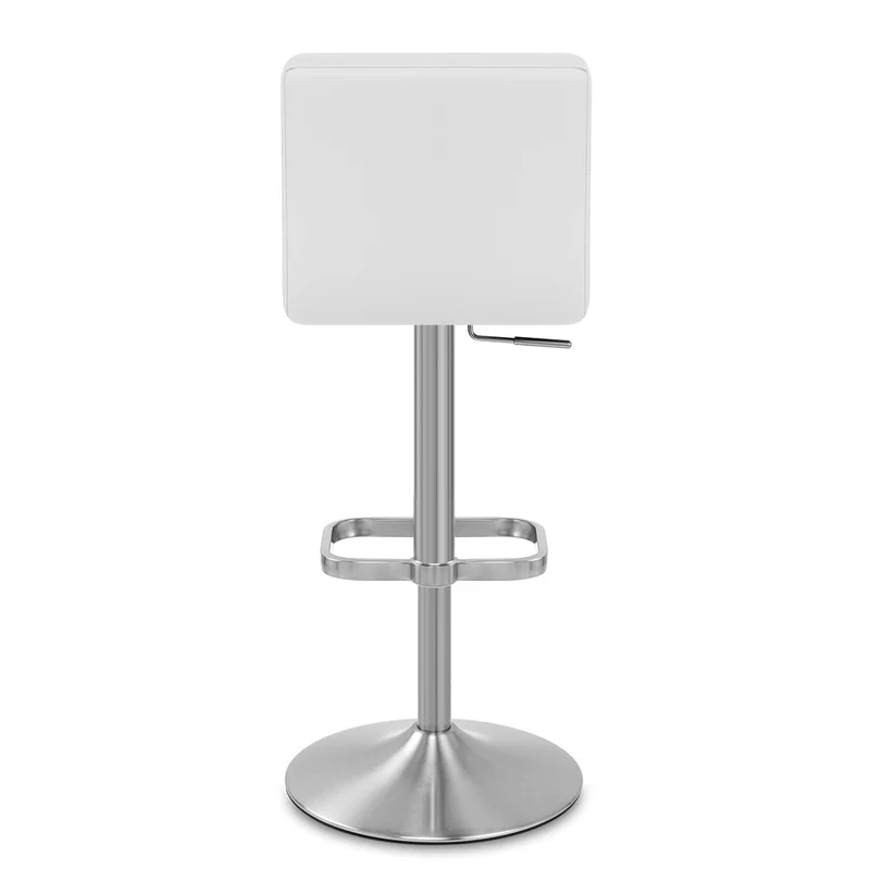 Chaise de Bar Faux Cuir Chrome Brossé - Lush Blanc