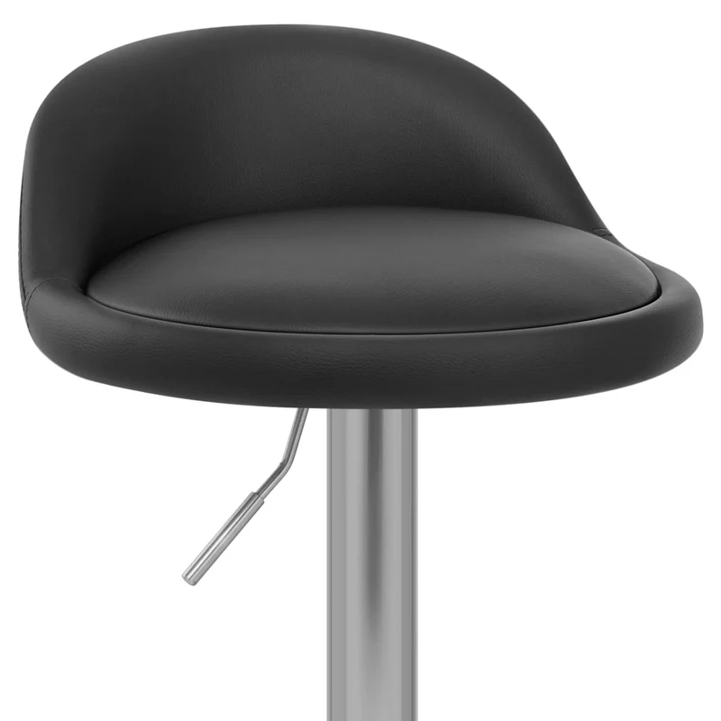 Chaise de Bar Faux Cuir Chrome Brossé - Lulu Noir