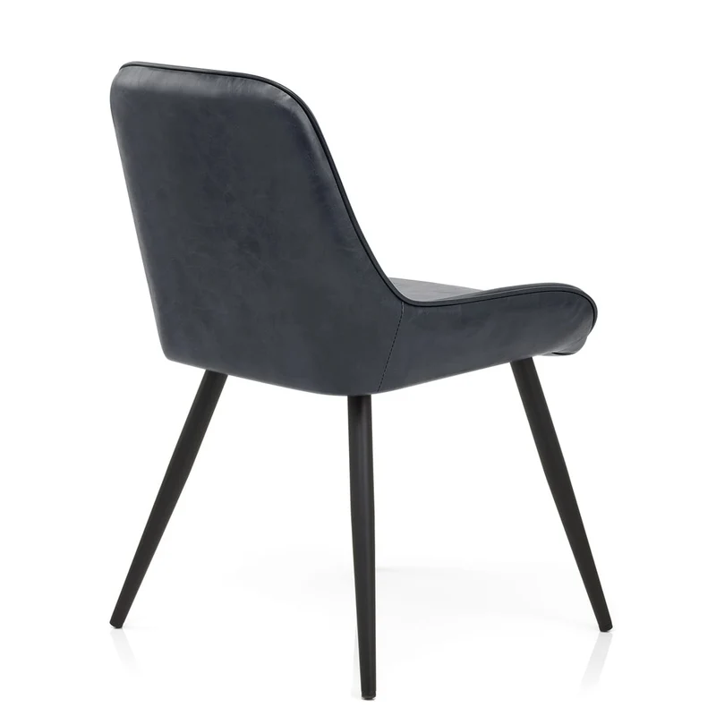 Chaise Faux Cuir Antique - Lincoln Bleu Foncé