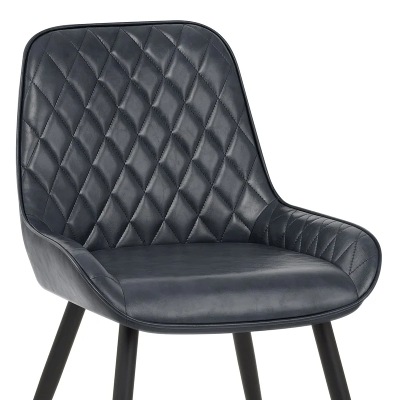 Chaise Faux Cuir Antique - Lincoln Bleu Foncé