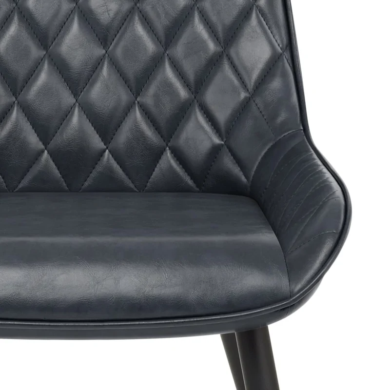 Chaise Faux Cuir Antique - Lincoln Bleu Foncé