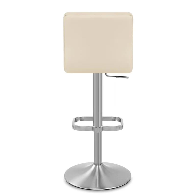Chaise de Bar Faux Cuir Chrome Brossé - Lush Crème