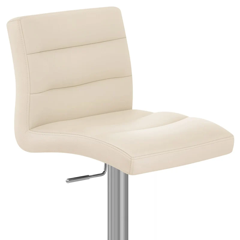Chaise de Bar Faux Cuir Chrome Brossé - Lush Crème