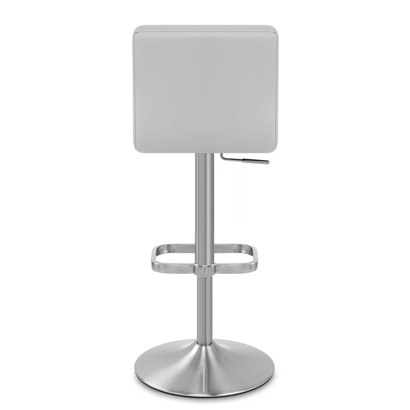 Chaise de Bar Faux Cuir Chrome Brossé - Lush Gris