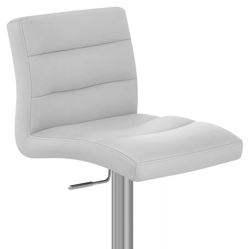 Chaise de Bar Faux Cuir Chrome Brossé - Lush Gris
