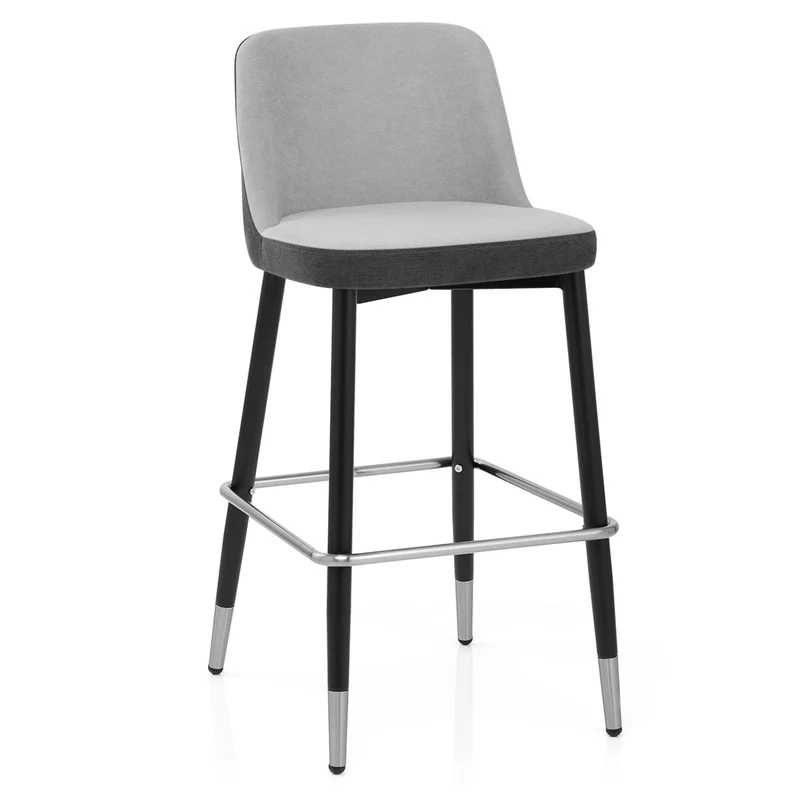 Tabouret de Bar Tissu - Hudson Gris