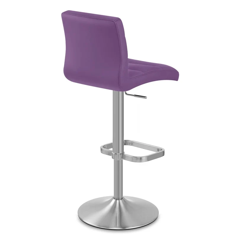 Chaise de Bar Faux Cuir Chrome Brossé - Lush Violet