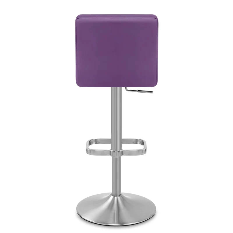 Chaise de Bar Faux Cuir Chrome Brossé - Lush Violet