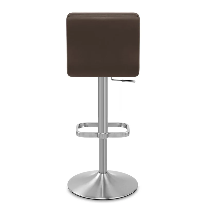 Chaise de Bar Faux Cuir Chrome Brossé - Lush Marron