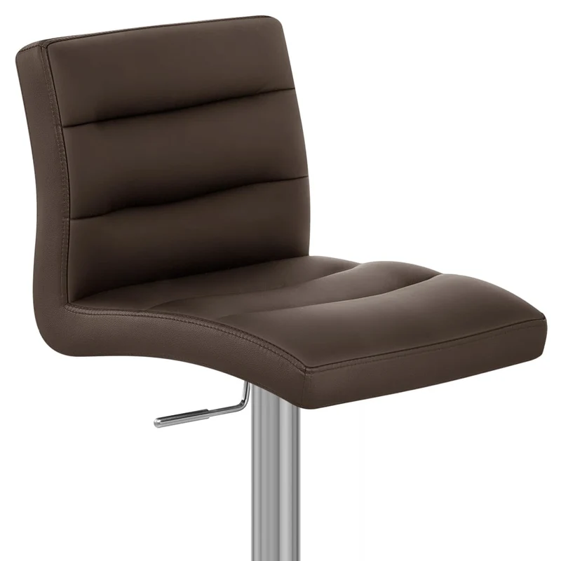 Chaise de Bar Faux Cuir Chrome Brossé - Lush Marron