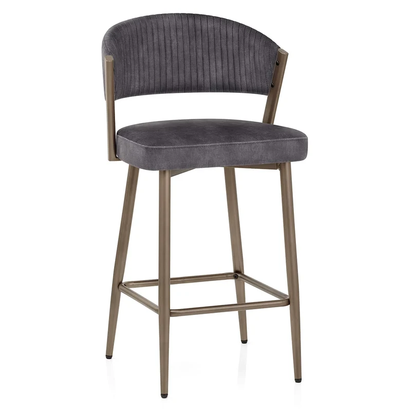 Tabouret velours - Lusso Gris Foncé