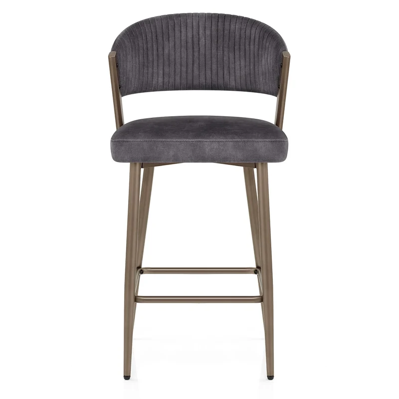 Tabouret velours - Lusso Gris Foncé