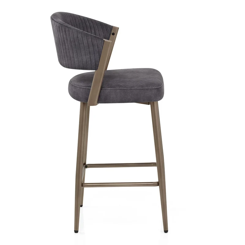 Tabouret velours - Lusso Gris Foncé