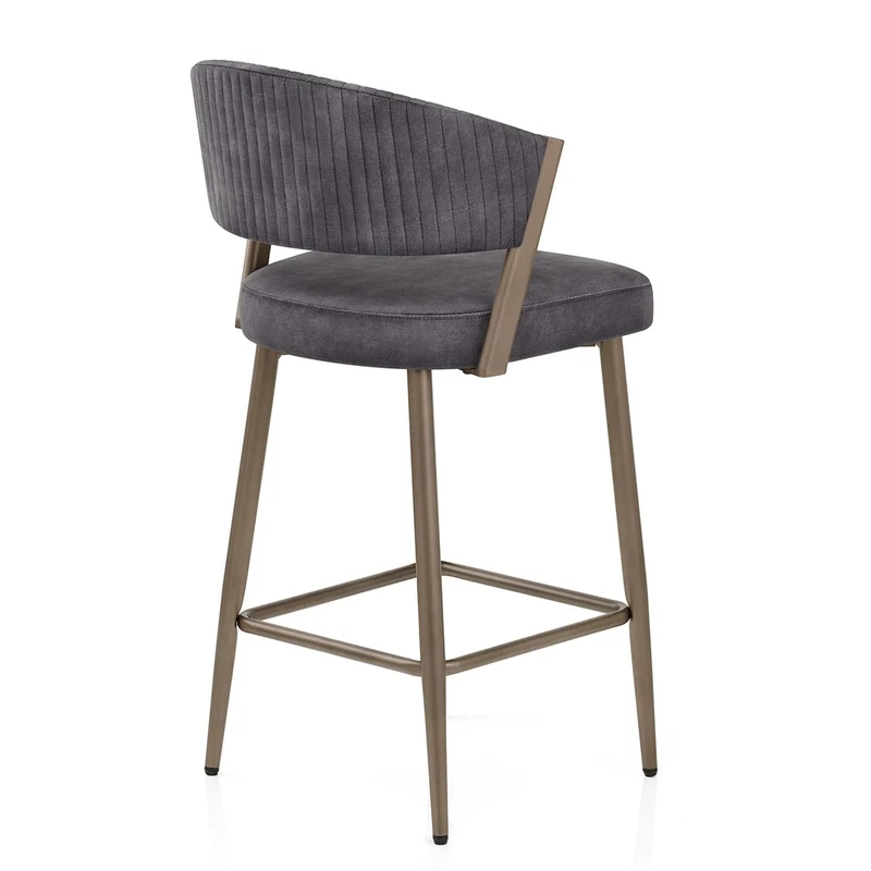 Tabouret velours - Lusso Gris Foncé