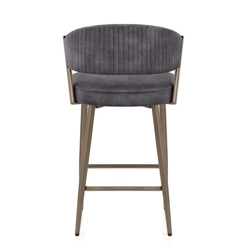 Tabouret velours - Lusso Gris Foncé