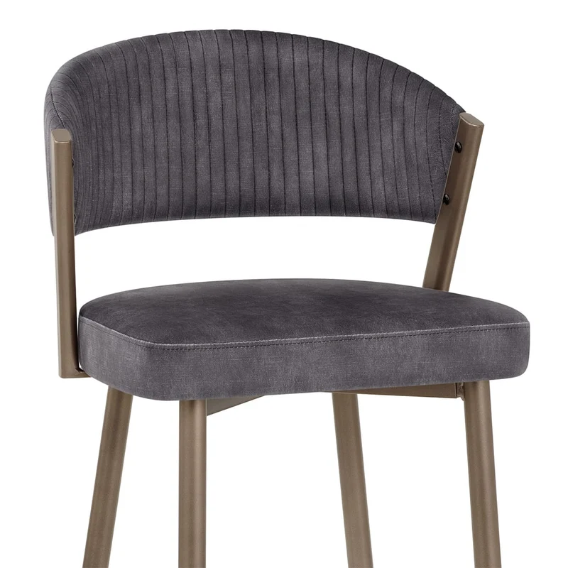 Tabouret velours - Lusso Gris Foncé