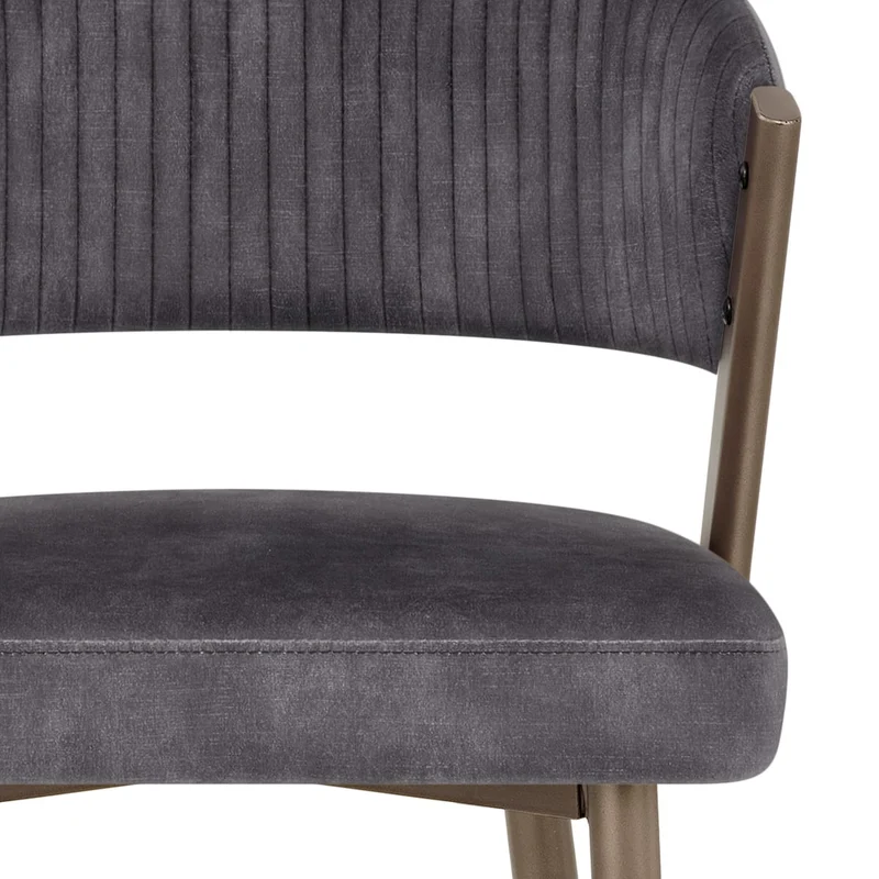Tabouret velours - Lusso Gris Foncé